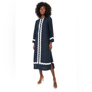 Tuckernuck x Atlantic-Pacific Navy and White Embroidered Hartman Dress